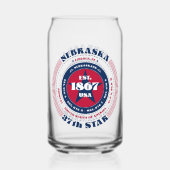 愛国的ネブラスカタイポグラフィ飲み物用品セット ガラス缶 (裏面)