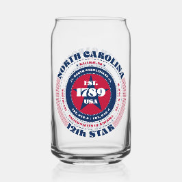愛国的ノースカロライナタイポグラフィ飲み物用品セット ガラス缶