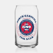 愛国的ノースカロライナタイポグラフィ飲み物用品セット ガラス缶 (裏面)