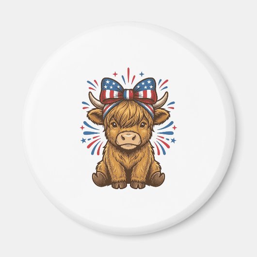 愛国的ハイランドカウボウベクターデザイン (2)_1 マグネット (正面)