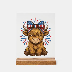 愛国的ハイランドカウボウベクター デザイン (2)_1 アクリルサイン