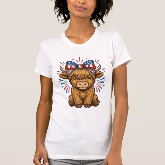 愛国的ハイランドカウボウベクター デザイン (2)_1 Tシャツ (正面)