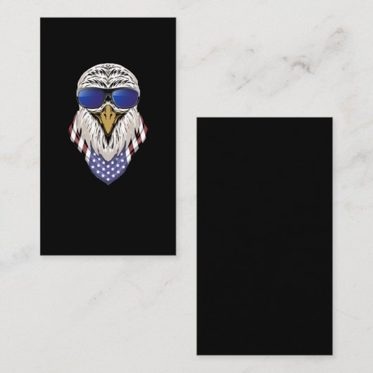 愛国的ハゲワシサングラスアメリカ国旗の鳥 名刺 (正面/裏面)