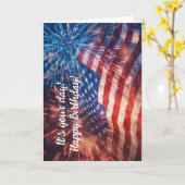 愛国的ハッピーバースデー カード (黄色い花)