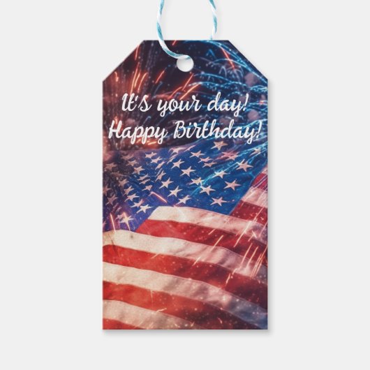 愛国的ハッピーバースデー ギフトタグ (正面)