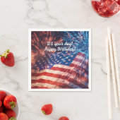 愛国的ハッピーバースデー スタンダードカクテルナプキン (インサイチュ)