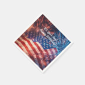 愛国的ハッピーバースデー スタンダードカクテルナプキン (角)