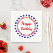 愛国的ハッピーバースデー スタンダードランチョンナプキン (インサイチュ)