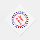 愛国的ハッピーバースデー スタンダードランチョンナプキン (角)