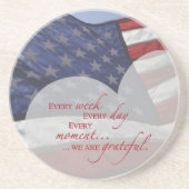 愛国的ハート国旗、軍隊謝意 コースター (正面)