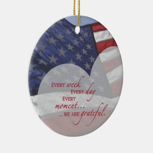 愛国的ハート国旗、軍隊謝意 セラミックオーナメント (右)