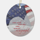 愛国的ハート国旗、軍隊謝意 セラミックオーナメント (左)