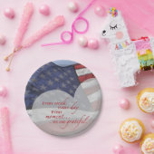 愛国的ハート国旗、軍隊謝意 ペーパープレート (パーティー)