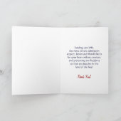 愛国的ハート妻退役軍人デイカード カード (内部)