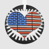 愛国的ハート米国国旗 オーナメント (裏面)