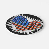愛国的ハート米国国旗 ペーパープレート (アングル)