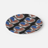 愛国的ハート米国国旗 ペーパープレート (アングル)