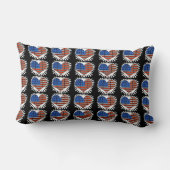 愛国的ハート米国国旗 ランバークッション (裏面)