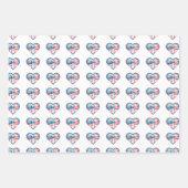 愛国的ハート ラッピングペーパーシート (正面3)