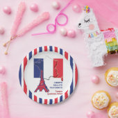 愛国的バスティーユフランスのー日国旗 ペーパープレート (パーティー)