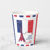愛国的バスティーユフランスのー日国旗 紙コップ (裏面)