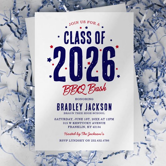 愛国的バックヤードBBQ卒業パーティー 招待状