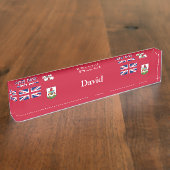 愛国的バミューダ国旗 デスクネームプレート (側面)