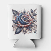 愛国的バラとアメリカ国旗の独立記念日 缶クーラー (裏面)