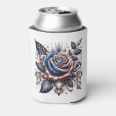 愛国的バラとアメリカ国旗の独立記念日 缶クーラー (缶裏面)