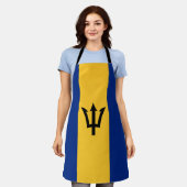 愛国的バルバドス国旗 エプロン (着用した状態)