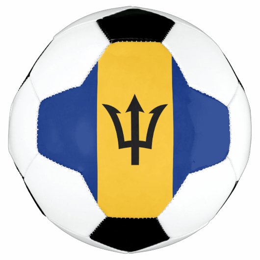 愛国的バルバドス国旗 サッカーボール (正面)