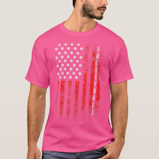 愛国的バレーボール – アメリカ国旗のバ誇りを持ったレーベル Tシャツ