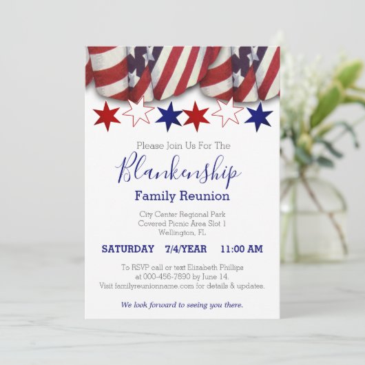 愛国的バンティンファミリー懇親会テンプレート 招待状 (スタンド正面)