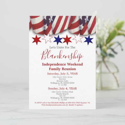 愛国的バンティンファミリー懇親会テンプレート 招待状 (スタンド正面)