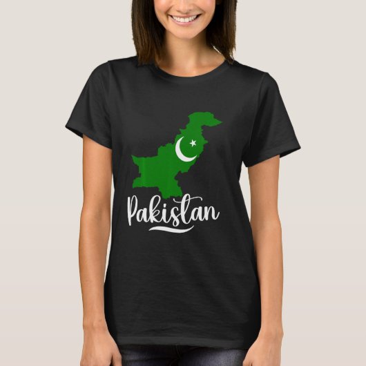愛国的パキスタン地図グラフィックヴィンテージパキスタンF Tシャツ (正面)