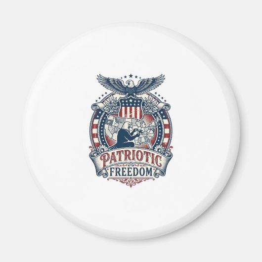愛国的パズル愛好家ベクターグラフィックTシャツ マグネット (正面)