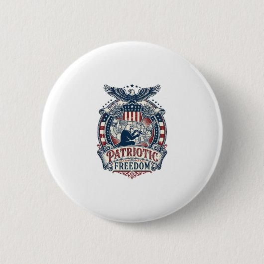 愛国的パズル愛好家ベクターグラフィックTシャツ 缶バッジ (正面)