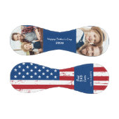 愛国的パパハッピー父の日のカスタム2写真 野球ボール (パネル)