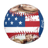 愛国的パパハッピー父の日のカスタム2写真 野球ボール (裏面)