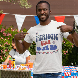 愛国的パパ7月Tシャツ4日パパ7月4日 Tシャツ