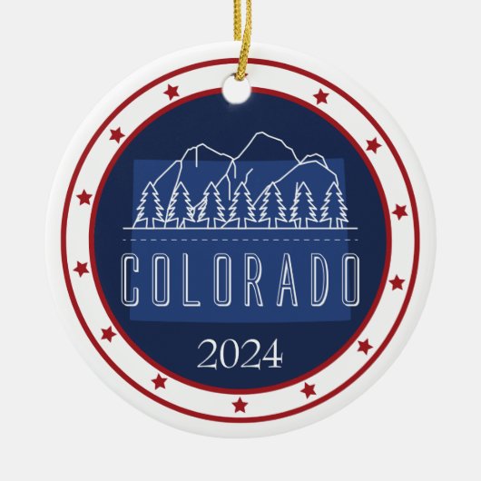 愛国的パーソナライズされたなクリスマス装飾 – USA セラミックオーナメント (正面)