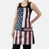 愛国的パーソナライズされたなスターストライプズ米国国旗 エプロン (インサイチュ)