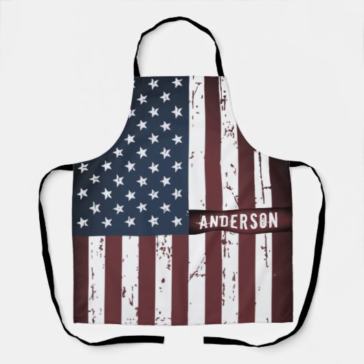 愛国的パーソナライズされたなスターストライプズ米国国旗 エプロン (正面)