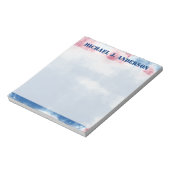 愛国的パーソナライズされたな赤と青の絞り染め ノートパッド (回転)