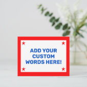 愛国的パーソナライズされたな ポストカード (スタンド正面)