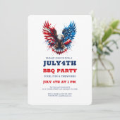 愛国的パーソナライズされたアメリカはっきりしたイーグル招待状 招待状 (スタンド正面)