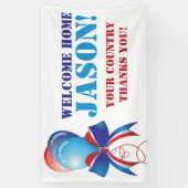 愛国的パーソナライズされたウェルカムホーム軍隊 横断幕 (縦)