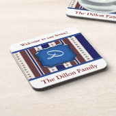 愛国的パーソナライズされたデザイン コースター (左側)