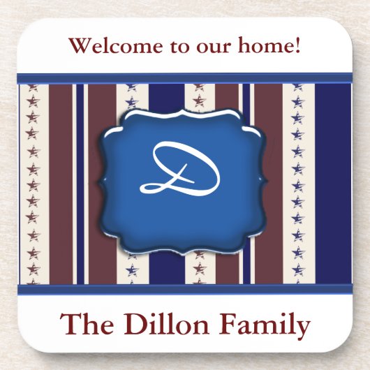 愛国的パーソナライズされたデザイン コースター (正面)