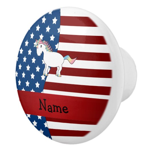 愛国的パーソナライズされたユニコーンと呼ぶ セラミックノブ (右)